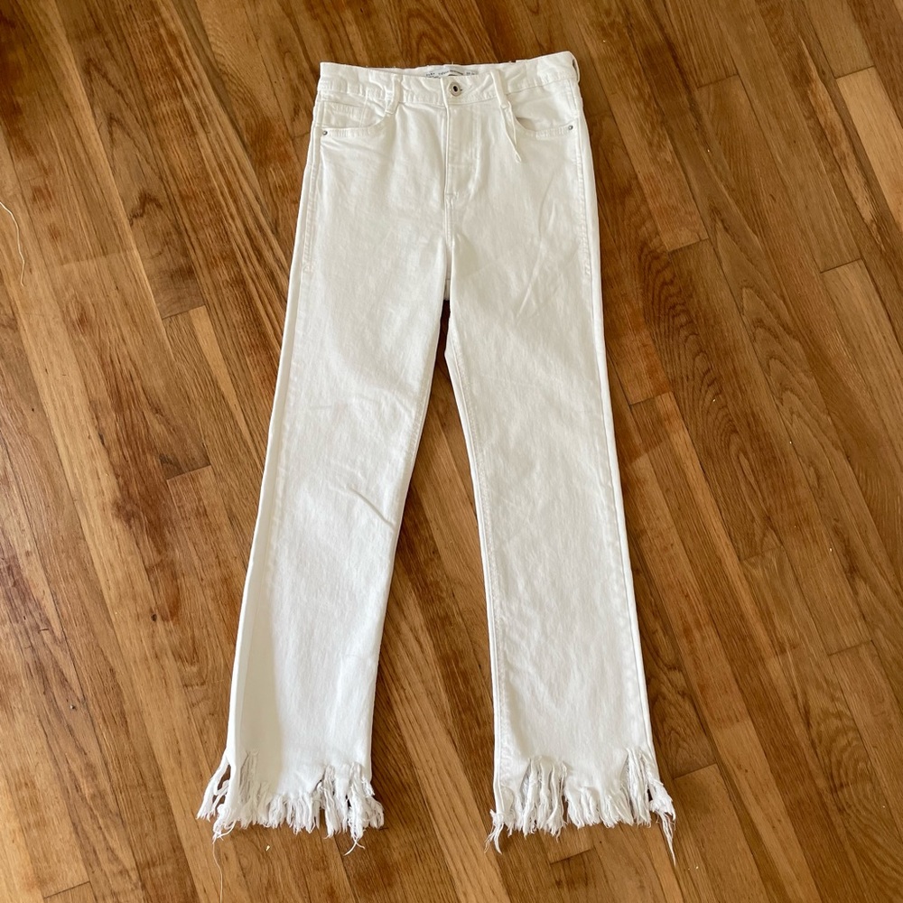 NWT Zara White Denim Jeans Size 4